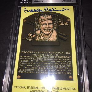 Brooks Robinson Signed Official HOF Plaque Beckett 16x Gold Glover Slab #4