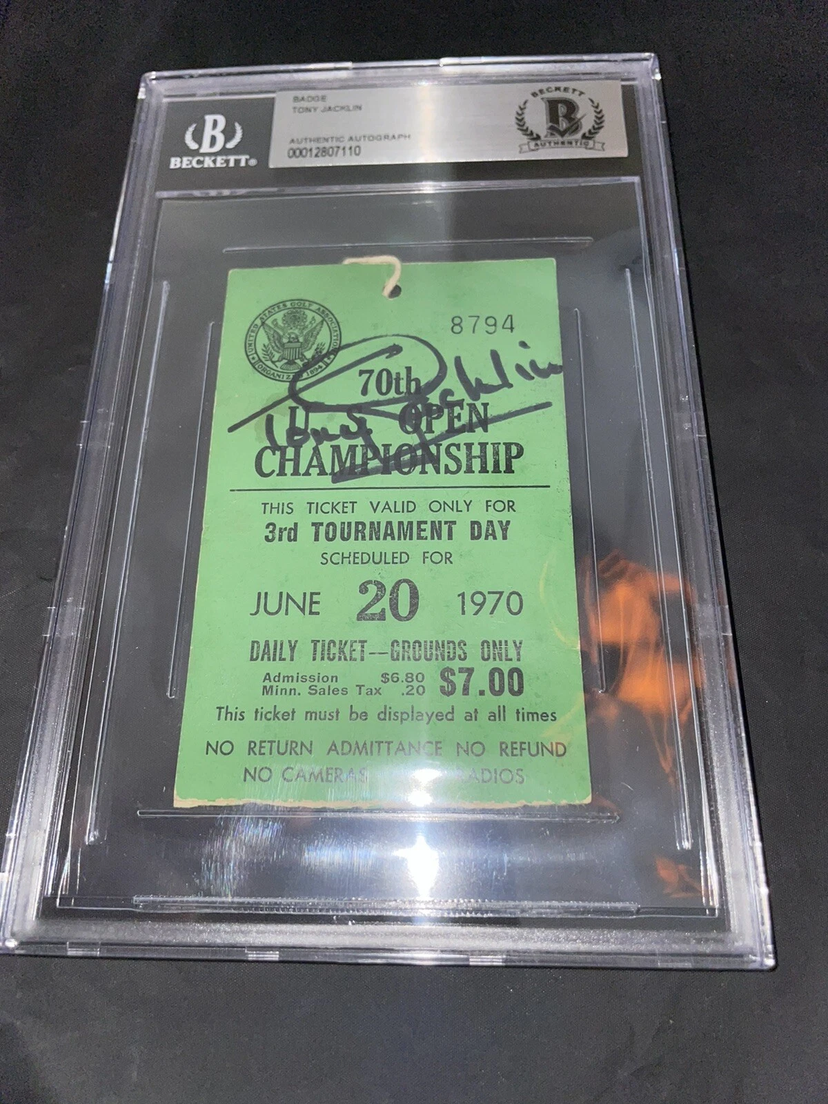 Tony Jacklin Signed Official 1970 US O…