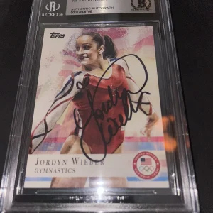 Jordyn Wieber Signed 2012 Topps US Olympic Team Trading Card Beckett Encap