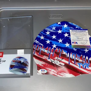 Ryan Lochte Signed Tyr American Flag Swimcap Olympic Gold Medalist PSA/DNA
