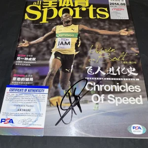 Usain Bolt Signed All Sports Full Magazine Chinese Edition PSA/DNA