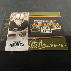 Pete Dawkins Signed 2005 Donruss Playoff Trading Card 1958 Award Winners