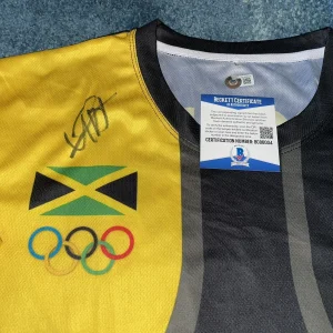Usain Bolt Signed Puma Rio Olympics Jersey Gold Medal Fastest Jamaica Beckett #2