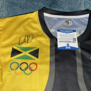 Usain Bolt Signed Puma Rio Olympics Jersey Gold Medal 8x Jamaica Beckett #10