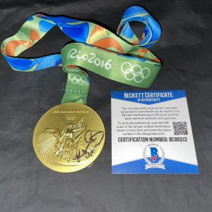 Kayla Harrison Signed Replica 2016 Rio Olympics Gold Medal Judo Beckett #2