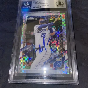 Whit Merrifield Signed 2021 Topps Chrome X-Fractors Trading Card Beckett Encap