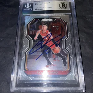 Tyler Herro Signed 2020-2021 Panini Prizm Trading Card Beckett Encap
