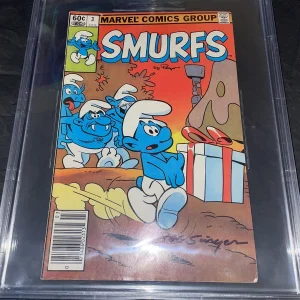 Bob Singer Signed Marvel The Smurfs Comic Book Beckett Encap #3