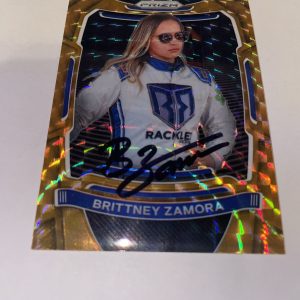 Brittney Zamora Signed 2021 Panini Prizm Orange Racing Trading Card NASCAR