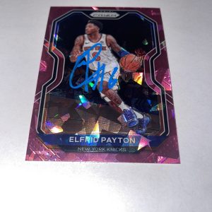 Elfrid Payton Signed 20-2021 NBA Panini Prizm Pink Trading Card Orlando Magic