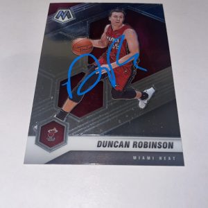 Duncan Robinson Signed 20-2021 NBA Panini Mosaic Trading Card Miami Heat