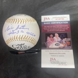Mike Matheny Signed Official Rawlings Gold Glove Baseball Cardinals Royals JSA