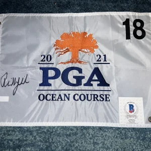Phil Mickelson Signed Official 2021 PGA Championship Flag Ocean Course Beckett
