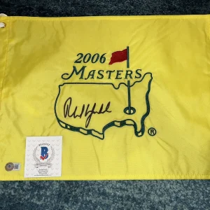 Phil Mickelson Official 2006 Masters Flag Augusta 3x Champion Legend Beckett