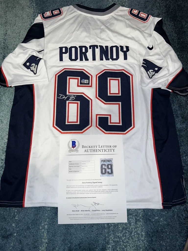 Dave Portnoy Signed New England Patriots Jersey Barstool El Prez #69 Beckett