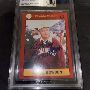 Bobby Bowden Signed 1990-1991 FSU Collegiate Collection Beckett Slab #3