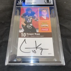 Cooper Kupp Signed 2017 Senior Bowl Card Rookie Card Rams Champ Beckett Slab #2