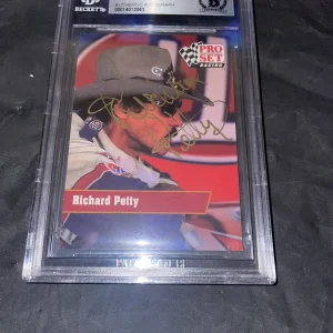 Richard Petty Signed 1991 Pro Set #65 NASCAR Beckett Slab