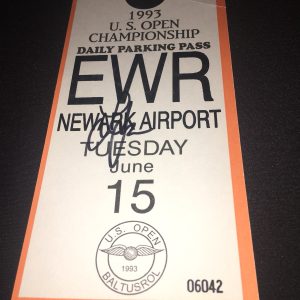 Lee Janzen Signed Official 1993 Official US Open Parking Pass Winner COA #2