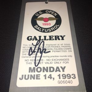 Lee Janzen Signed Official 1993 Official US Open Ticket Winner COA