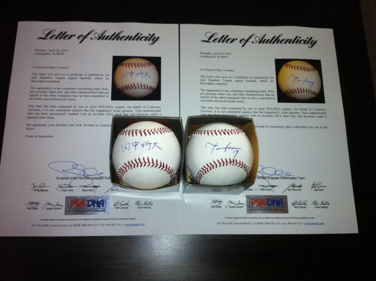 Masahiro Tanaka Signed Major League Baseball New York Yankees Kanji English PSA