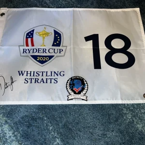 Dustin Johnson Official 2020 Ryder Cup Flag Whistling Straits Champion Beckett