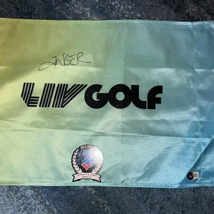 Abraham Ancer Signed Official LIV Golf Flag LIV Golf Star Fireballs GC Beckett