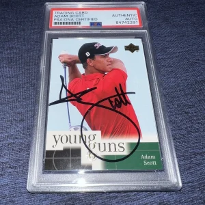 Adam Scott Signed 2001 Upper Deck Young Guns Trading Card PSA/DNA Slab