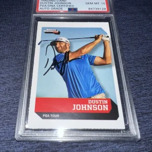 Dustin Johnson Signed 2016 SI For Kids Rookie Trading Card PSA/DNA Gem 10 Grade