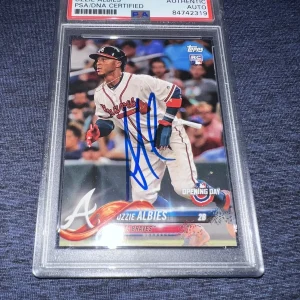 Ozzie Albies Signed 2018 Topps Rookie Trading Card RC Atlanta Braves PSA/DNA #2