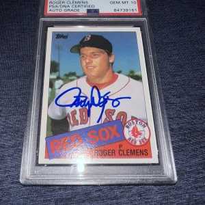 Roger Clemens Signed 1985 Topps Rookie Card RC Boston Red Sox PSA Gem Mint 10 #2