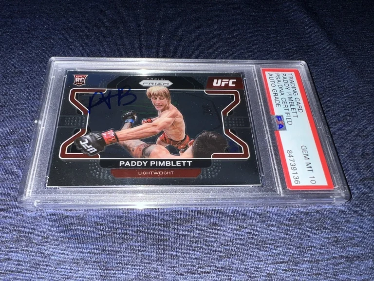 Paddy Pimblett Signed 2022 Panini Prizm UFC Trading Card Rookie PSA Gem Mint 10