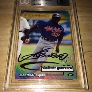 Vladimir Guerrero Signed 1998 Skybox Dugout Axcess Baseball Card Beckett Auth