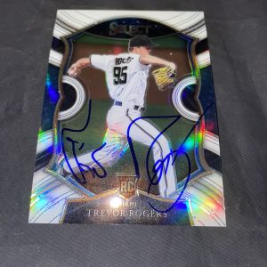 Trevor Rogers Signed 2021 Panini Select Trading 23/50 Card Miami Marlins