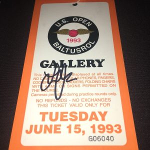 Lee Janzen Signed Official 1993 Official US Open Ticket Winner COA #2