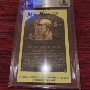 Mike Mussina Signed Official Baseball HOF Plaque Postcard New York Yankees BAS