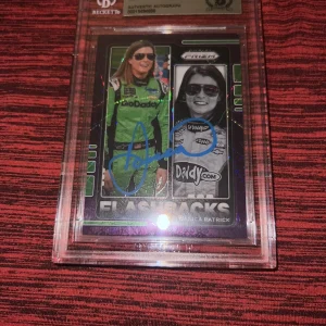 Danica Patrick Signed 2021 Panini Prizm Purple Velocity Card NASCAR Beckett Slab