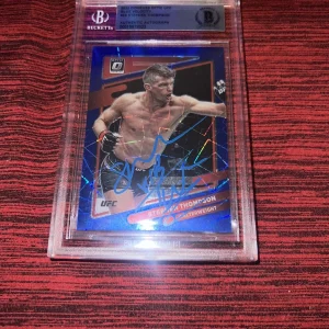 Stephen Thompson Signed 2022 Donruss Optic UFC Blue Velo Trading Card Beckett