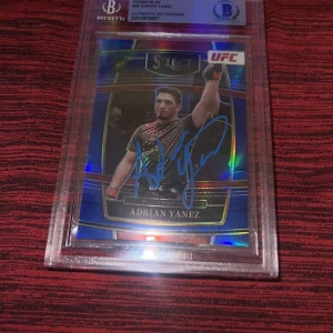 Adrian Yanez Signed 2022 Panini Select Prizms Blue UFC Trading Card Beckett
