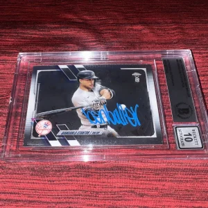 Ben Baller Signed 2021 Topps Chrome Giancarlo Stanton Trading Card Beckett