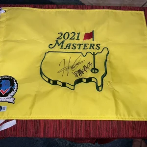 Hideki Matsuyama & Shoto Hayafuji Signed Official 2021 Masters Flag Beckett #4