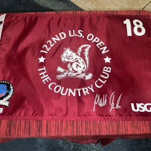 Matt Fitzpatrick Signed Official 2022 US Open Flag The Country Club Beckett #5