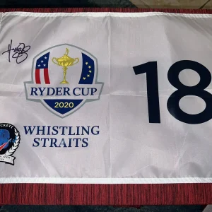 Harris English Signed Official 2020 Ryder Cup Flag Whistling Straits Beckett