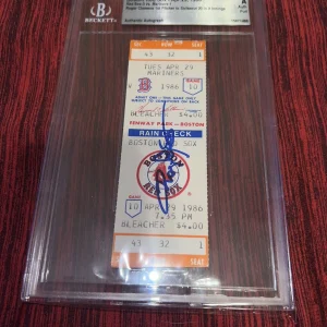 Roger Clemens Signed 1st 20 Strikeout Ticket 4/29/86 Boston Red Sox Beckett