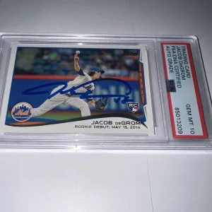 Jacob deGrom Signed 2014 Topps Rookie Debut Trading Card 5/15/14 PSA Gem 10