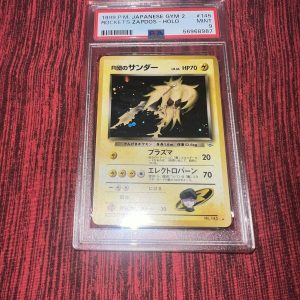 Pokémon 1999 Pocket Monsters Japanese Gym 2 Rockets Zapdos #145 Holo PSA Mint 9