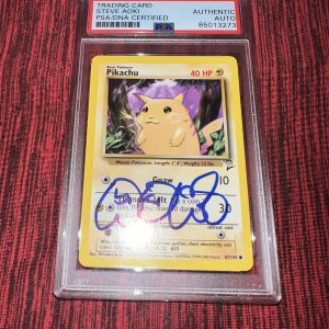 Steve Aoki Signed Official Pokemon Trading Card 1999 87 Base Set 2 Pikachu PSA
