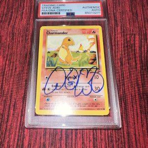 Steve Aoki Signed Official Pokemon Trading Card 1999 69 Base Set Charmander PSA