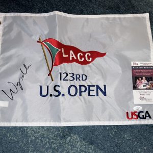 Wyndham Clark Signed Official 2023 US Open Flag LACC Los Angeles JSA Auth