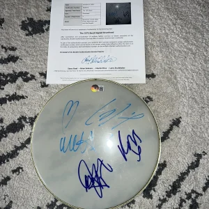 The 1975 Band Signed 10” Drumhead Matt Healy, George, Adam & Ross Beckett
